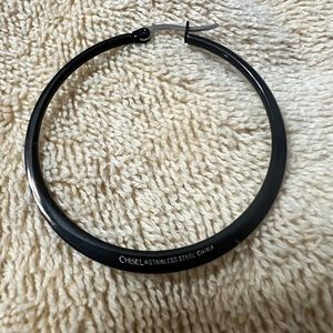 Chisel stainless steel hoop earrings